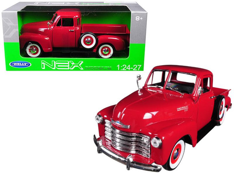 1953 Chevrolet 3100 Pickup Truck Red 1/24-1/27 Diecast Model Car By Welly (Pack Of 2) 22087R