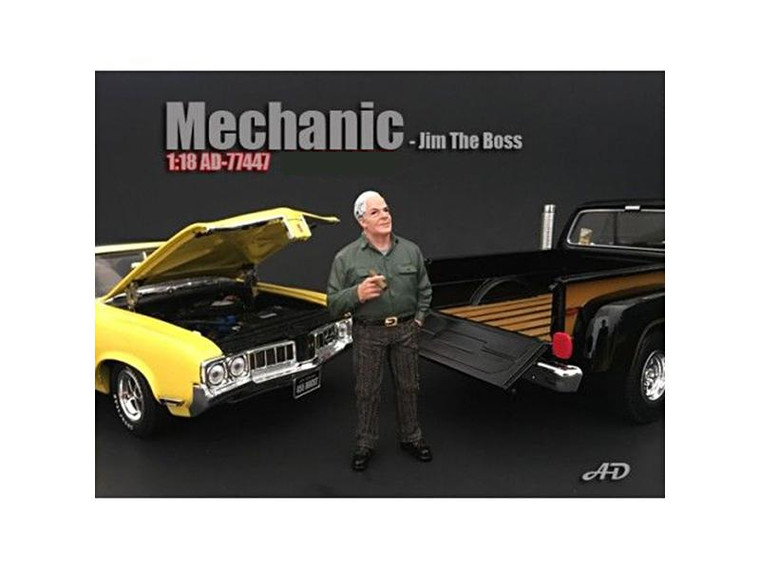 Mechanic Jim The Boss Figurine For 1/18 Scale Models By American Diorama (Pack Of 3) 77447 By Diecast Models