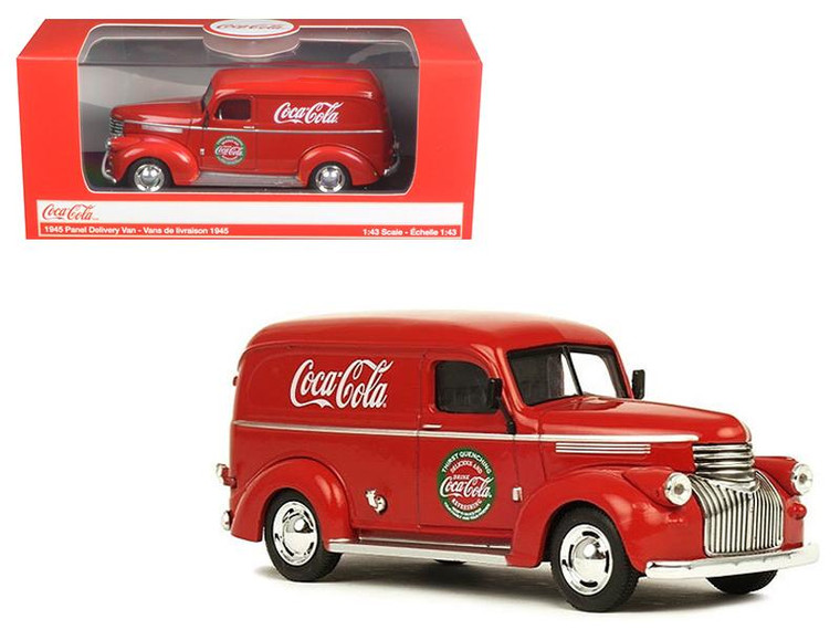 1945 "Coca-Cola" Panel Delivery Van Red 1/43 Diecast Model Car By Motorcity Classics" (Pack Of 2) 443045