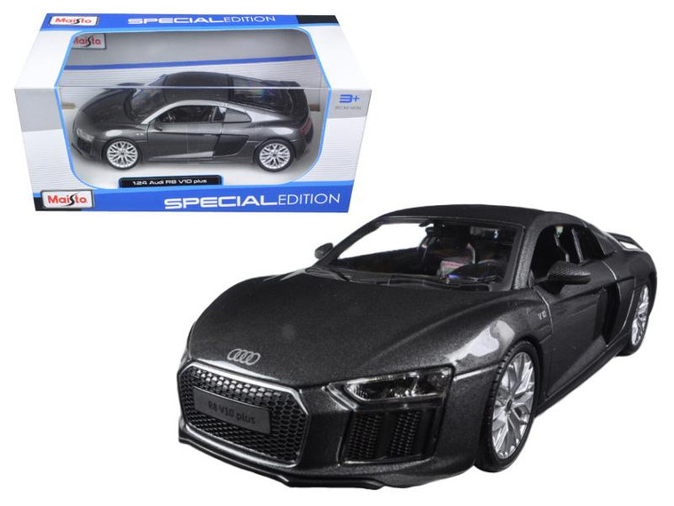 Audi R8 V10 Plus Grey Special Edition 1/24 Diecast Model Car By Maisto (Pack Of 2) 31513GRY