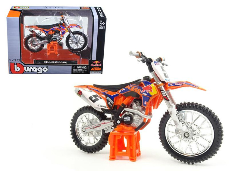 2014 Ktm 450 Sx-F #5 Ryan Dungey "Red Bull" 1/18 Dirt Motorcycle Model By Bburago" (Pack Of 2) 51072 By Diecast Models