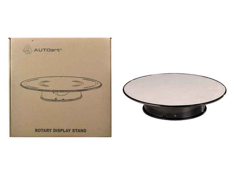 Rotary Display Turntable Stand Medium 10 Inches With Silver Top For 1/64, 1/43, 1/32, 1/24, 1/18 Scale Models By Autoart 98015 By Diecast Models