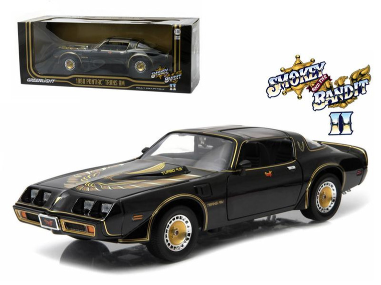 1980 Pontiac Trans Am Turbo 4.9L Black "Smokey And The Bandit 2" (1980) Movie 1/18 Diecast Model Car By Greenlight" 12829-12944