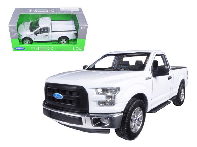 2015 Ford F-150 Regular Cab Pickup Truck White 1/24-1/27 Diecast Model Car By Welly 24063w