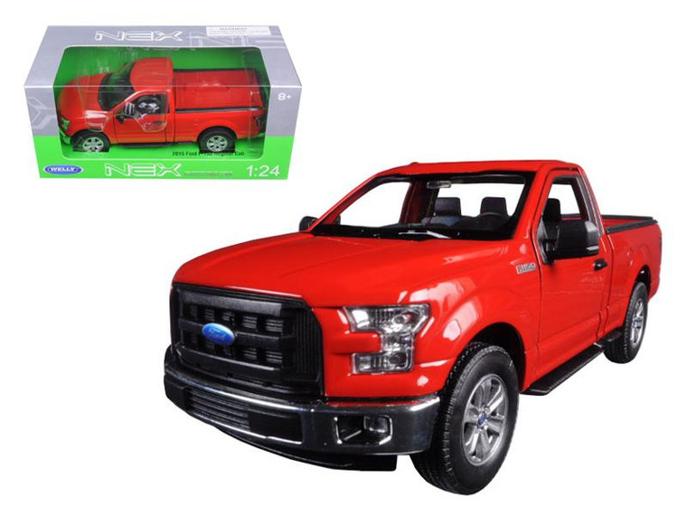 2015 Ford F-150 Regular Cab Pickup Truck Red 1/24-1/27 Diecast Model Car By Welly 24063r