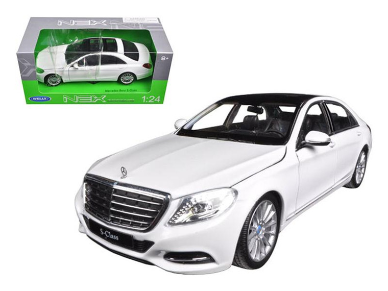 Mercedes Benz S Class White 1/24-1/27 Diecast Model Car By Welly 24051w