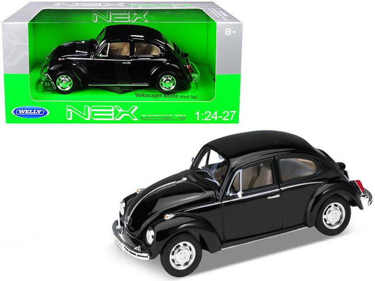 Volkswagen Beetle Black 1/24-1/27 Diecast Model Car By Welly (Pack Of 2) 22436bk