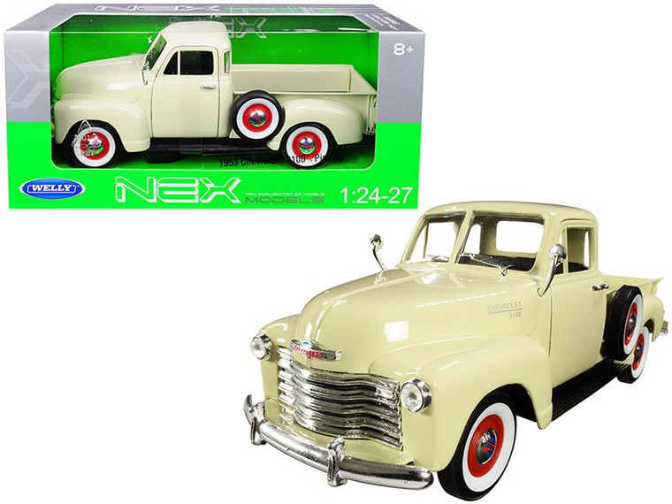 1953 Chevrolet 3100 Pickup Truck Cream 1/24-1/27 Diecast Model Car By Welly (Pack Of 2) 22087crm