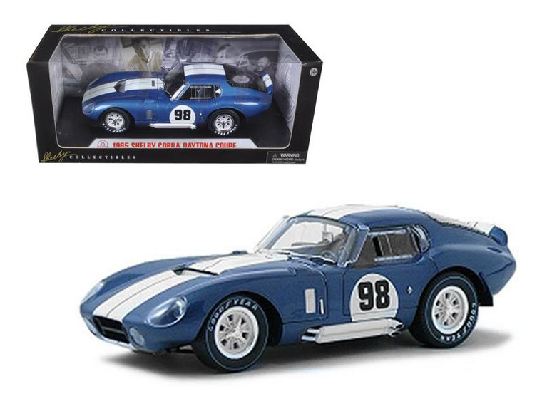 1965 Shelby Cobra Daytona Coupe Blue #98 1/18 Diecast Model Car By Shelby Collectibles SC130