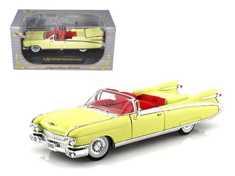 1959 Cadillac Eldorado Biarritz Yellow 1/32 Diecast Car Model By Signature Models (Pack Of 2) 32350y By Diecast Models