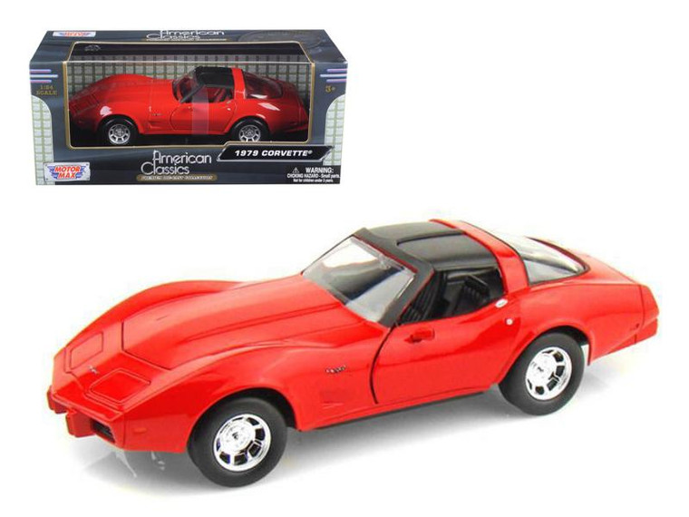 1979 Chevrolet Corvette Red 1/24 Diecast Model Car By Motormax (Pack Of 2) 73244r