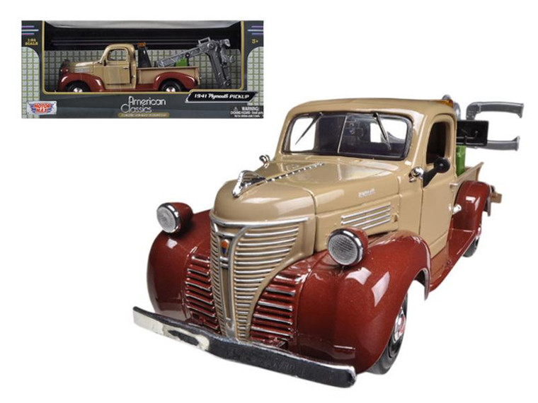 1941 Plymouth Tow Truck Brown 1/24 Diecast Model Car By Motormax 75342