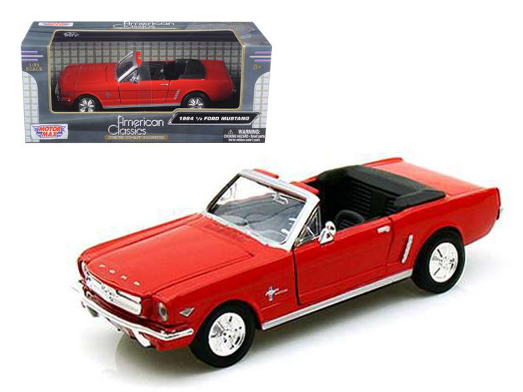 1964 1/2 Ford Mustang Convertible Red 1/24 Diecast Car Model By Motormax (Pack Of 2) 73212r By Diecast Models