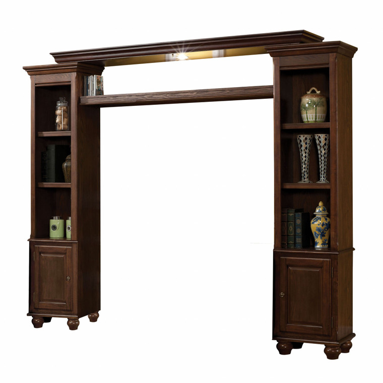 Homeroots 15" X 96" X 78" Walnut Wood Entertainment Center 347479