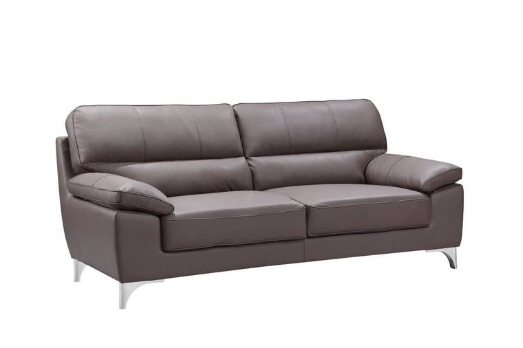 Homeroots 37" Classy Brown Leather Sofa 329570