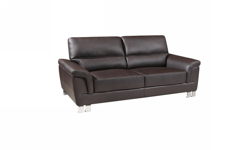 Homeroots 37" Modern Brown Leather Sofa 329562