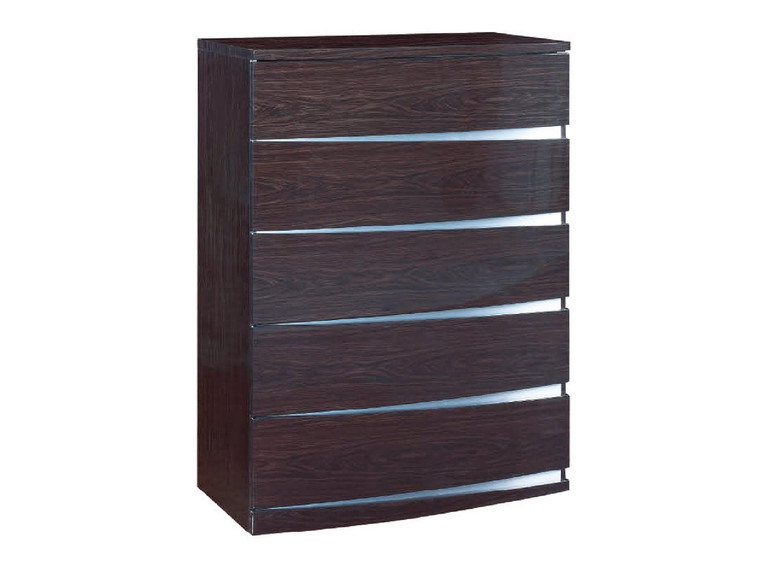 Homeroots 32" Exquisite Wenge High Gloss Chest 329628