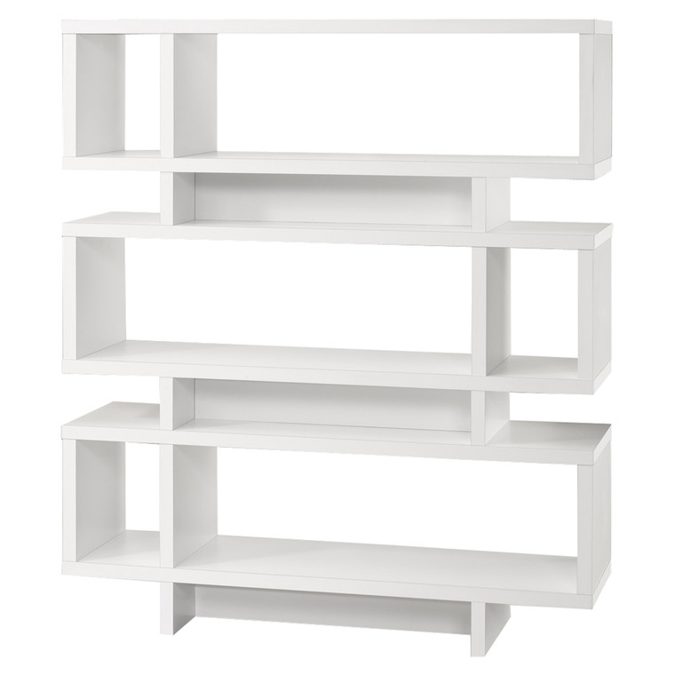 Homeroots 12" X 47.25" X 54.75" White, Particle Board, Hollow-Core - Bookcase 332861