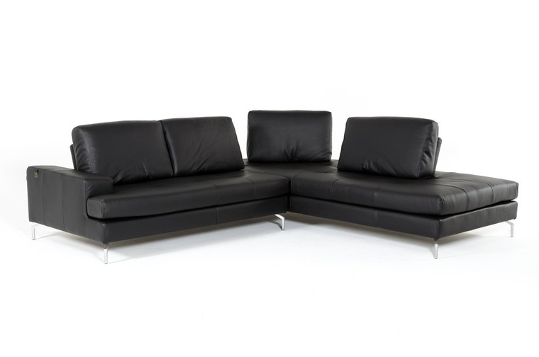 Estro Salotti Voyager Modern Black Leather Sectional Sofa