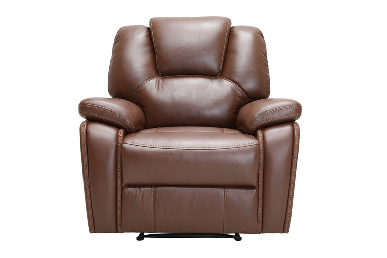 Homeroots 40" Contemporary Brown Leather Chair 329700