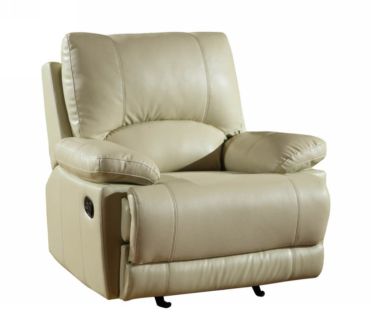 Homeroots 42" Stylish Beige Leather Chair 329414