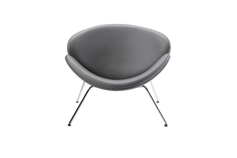 Modrest Anais Contemporary Grey Leatherette Accent Chair