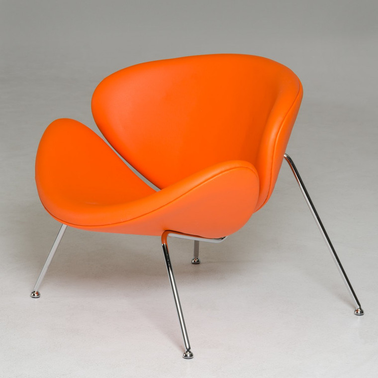 Modrest Anais Contemporary Orange Leatherette Accent Chair