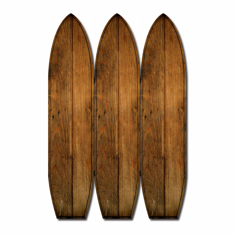 Homeroots 47" X 1" X 71" Brown, Wood, Coastal, Surfboard - Screen 342735