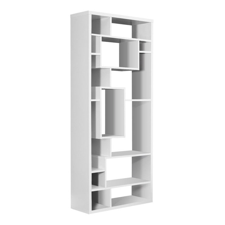 Homeroots 11.75" X 31.5" X 72" White, Particle Board, Hollow-Core - Bookcase 333362