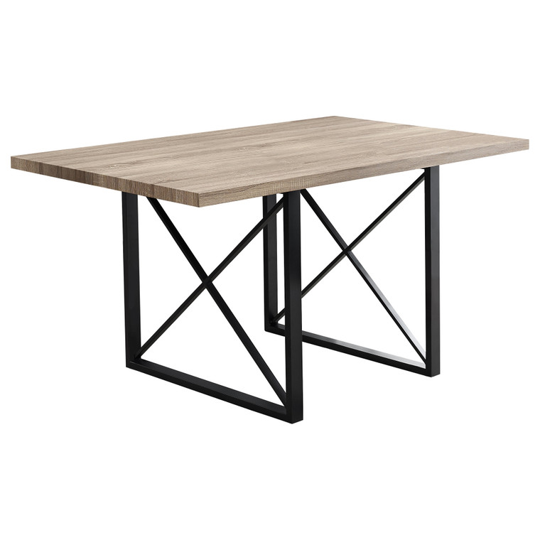 Homeroots 36" X 60" X 30" Dark Taupe, Black, Hollow-Core, Particle Board, Metal - Dining Table 332612