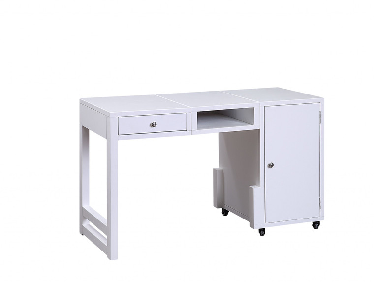 Homeroots 20" X 48" X 30" White Wood Veneer Desk (Convertible) 347526