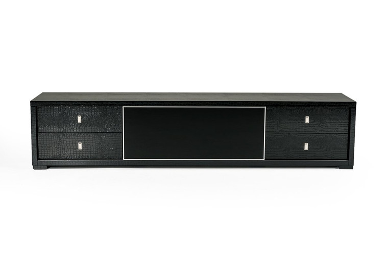 A&X Leopold Modern Black Crocodile Tv Stand - VGUNAA519-227 By VIG Furniture
