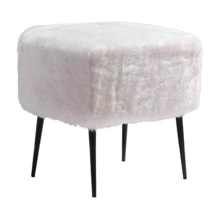 Homeroots Stool White - Polyblend Painted Steel 248715