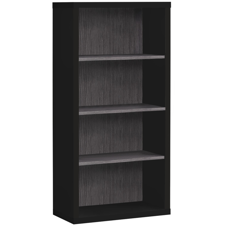 Homeroots 11.75" X 23.75" X 47.5" Black, Grey, Particle Board, Adjustable Shelves - Bookshelf 333508