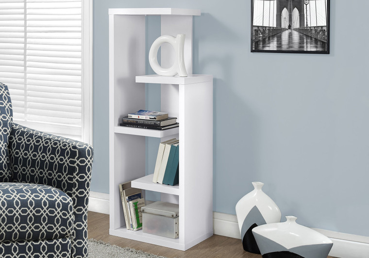 Homeroots 12" X 18.5" X 47.25" White, Particle Board, Hollow-Core - Bookcase 332829