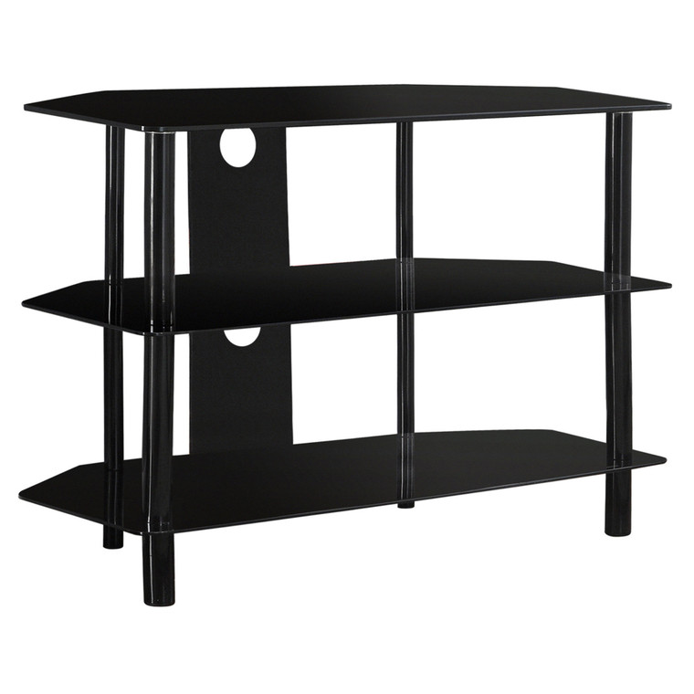 Homeroots 15.75" X 35.75" X 24" Black, Metal, Tempered Glass - Tv Stand 332857