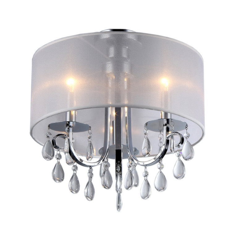 Homeroots Muses Crystal 16-Inch Chrome Chandelier 320304