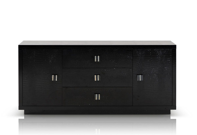A&X Bellagio Modern Black Crocodile Lacquer Dresser - VGUNRW109-180 By VIG Furniture