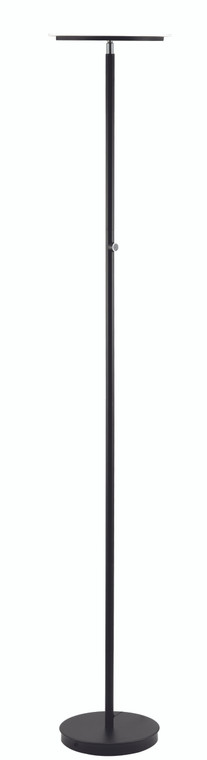 Homeroots 10" X 10" X 70" Black Metal Led Light Floor Lamp 347224