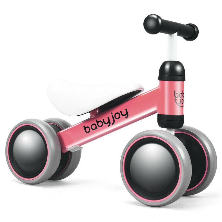 4 Wheels No-Pedal Baby Balance Bike-Pink TY326657PK