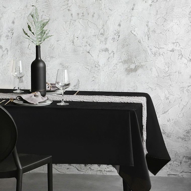 10 Pcs 60" X 102" Rectangle Polyester Tablecloth-Black HT1051BK