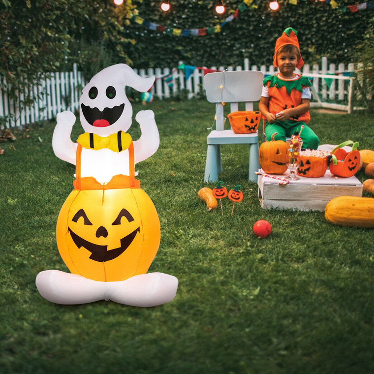 4.5' Halloween Inflatable Ghost In Pumpkin With Light CM22082