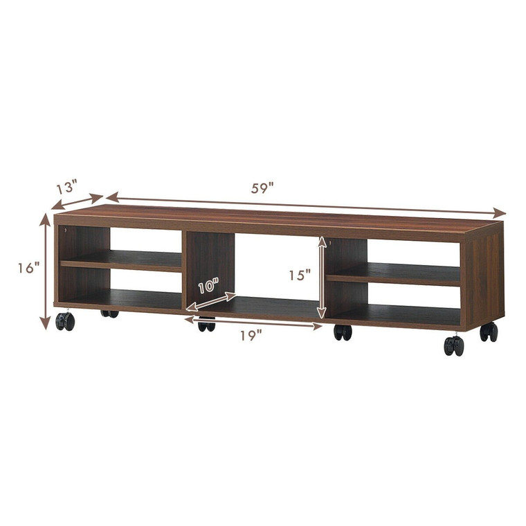 Tv Stand Unit Media Center Console Shelf Cabinet-Brown HW61768BN