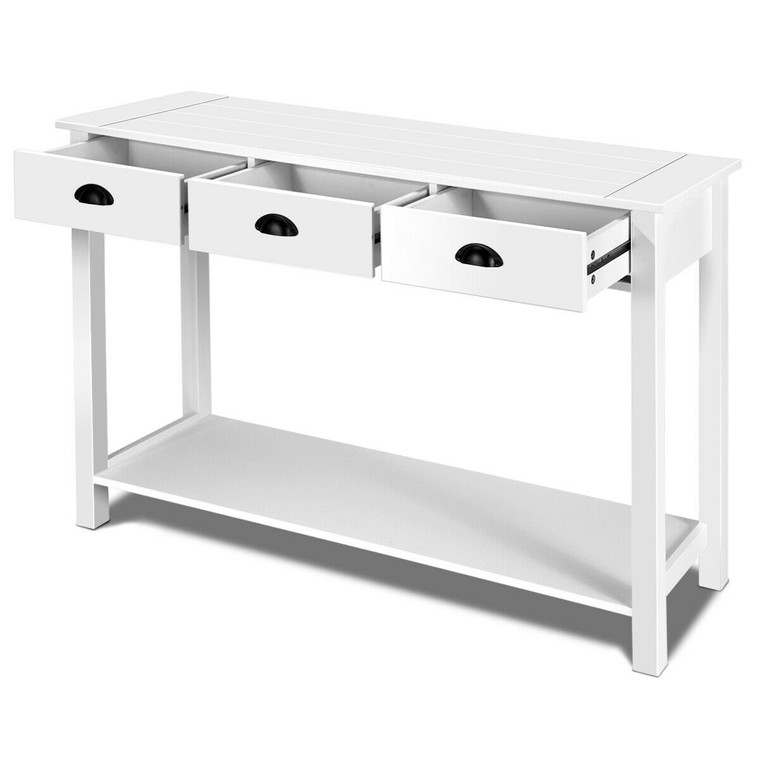 47" Entryway Hall Table Side Desk Accent Table With Drawers Shelf HW61474