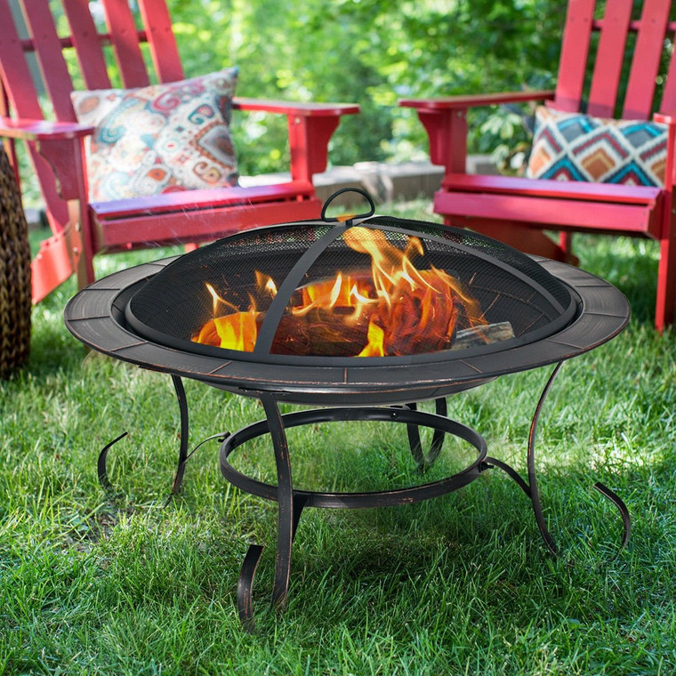 30" Outdoor Fire Pit Bbq Camping Firepit Heater HW59384