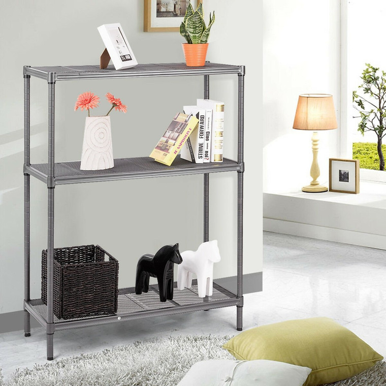 Steel Mesh Organization Home Kitchen Storage Shelf Rack-3-Tier HW59423