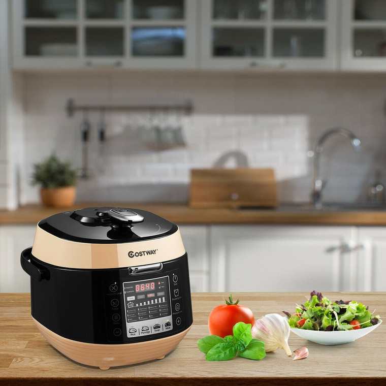 12-In-1 Multi-Use Programmable Electric Pressure Cooker Non-Stick Pot-Coffee EP23973BK