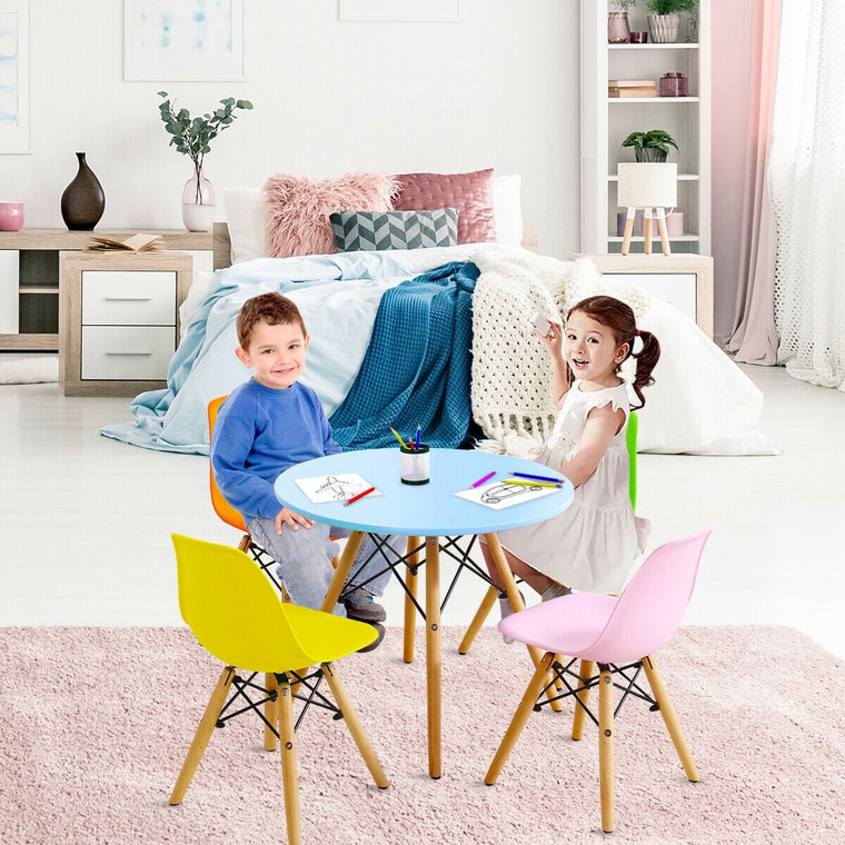 5 Piece Kids Colorful Set With 4 Armless Chairs HW61364-4C