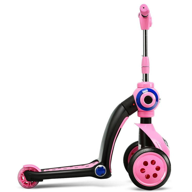 2-In-1 Kick Scooter Balance Trike With 3 Wheel -Pink TY577335PI