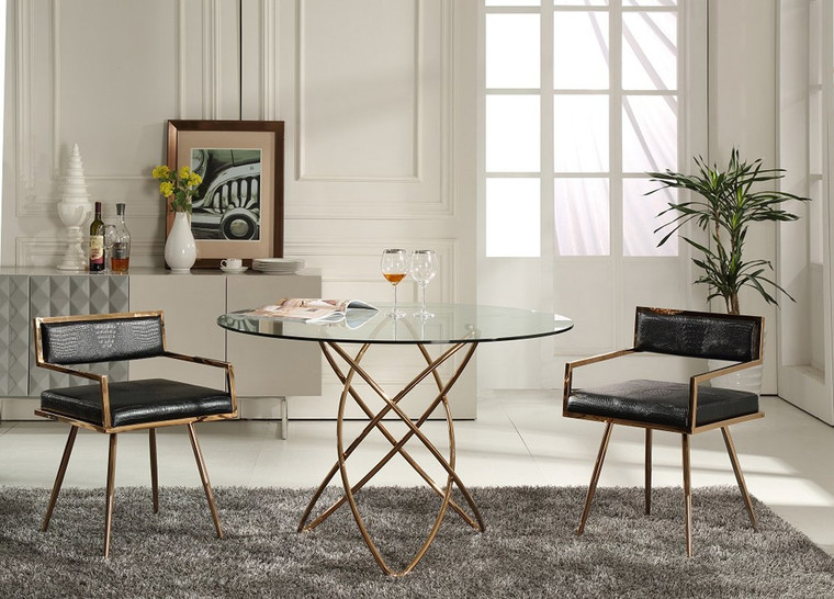 Modrest Rosario Modern Round Rosegold Dining Table - VGVCT8979 By VIG Furniture
